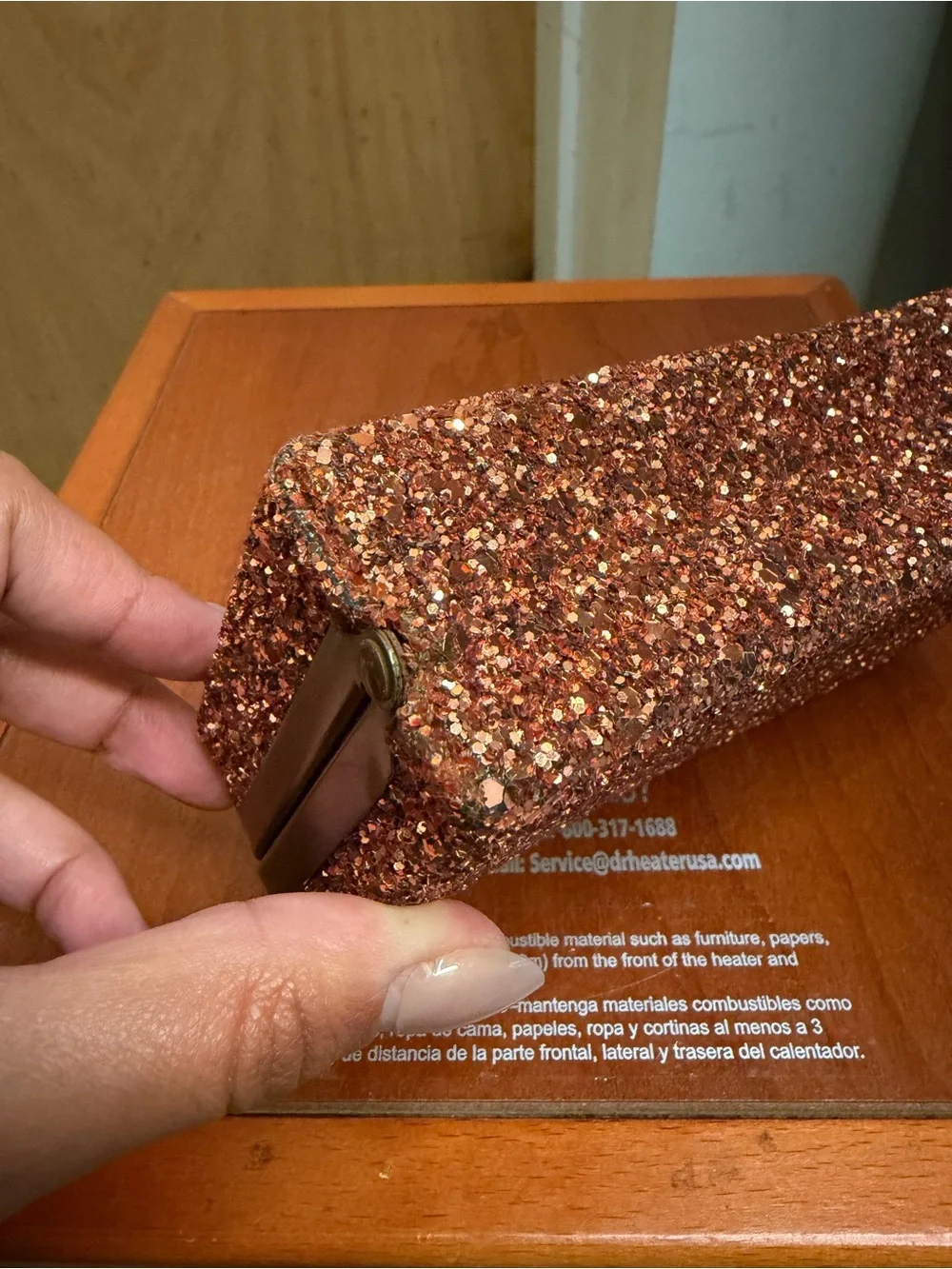 J.Crew Rose Gold Glitter Evening Clutch - Wedding Guest Glam